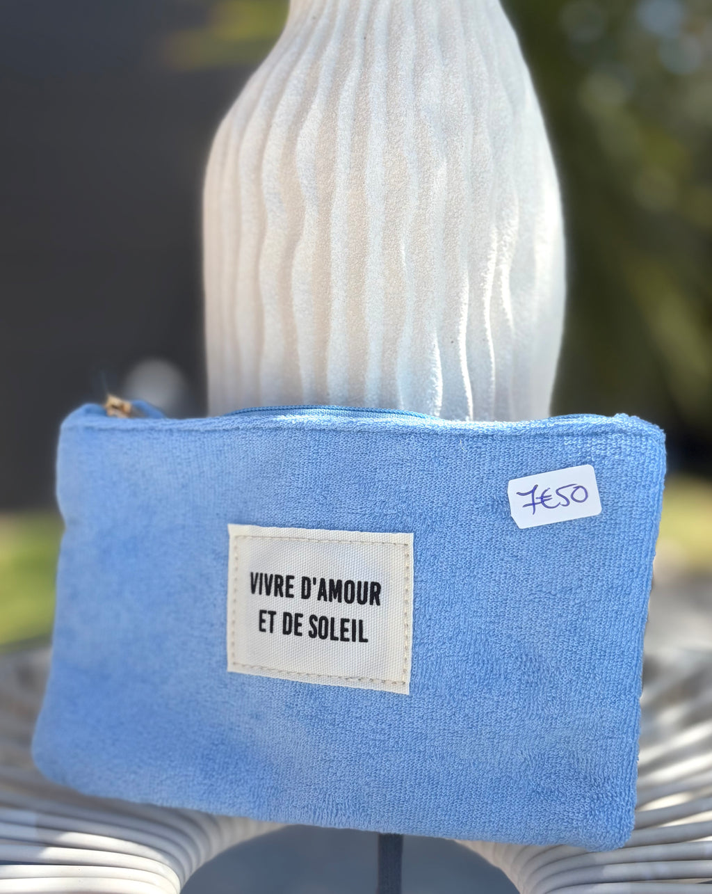 Pochette vivre d’amour et de soleil bleu
