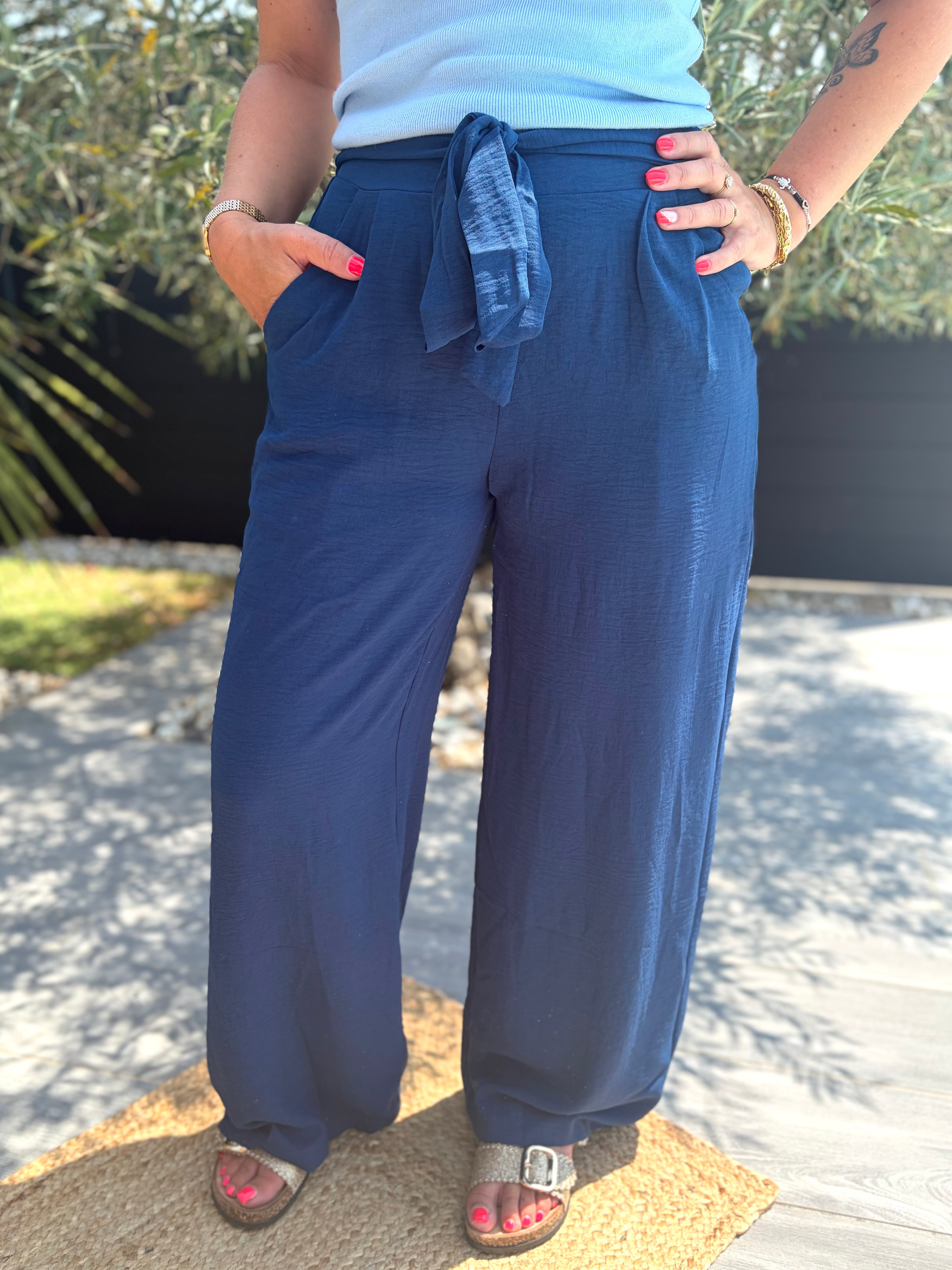 Pantalon selena bleu