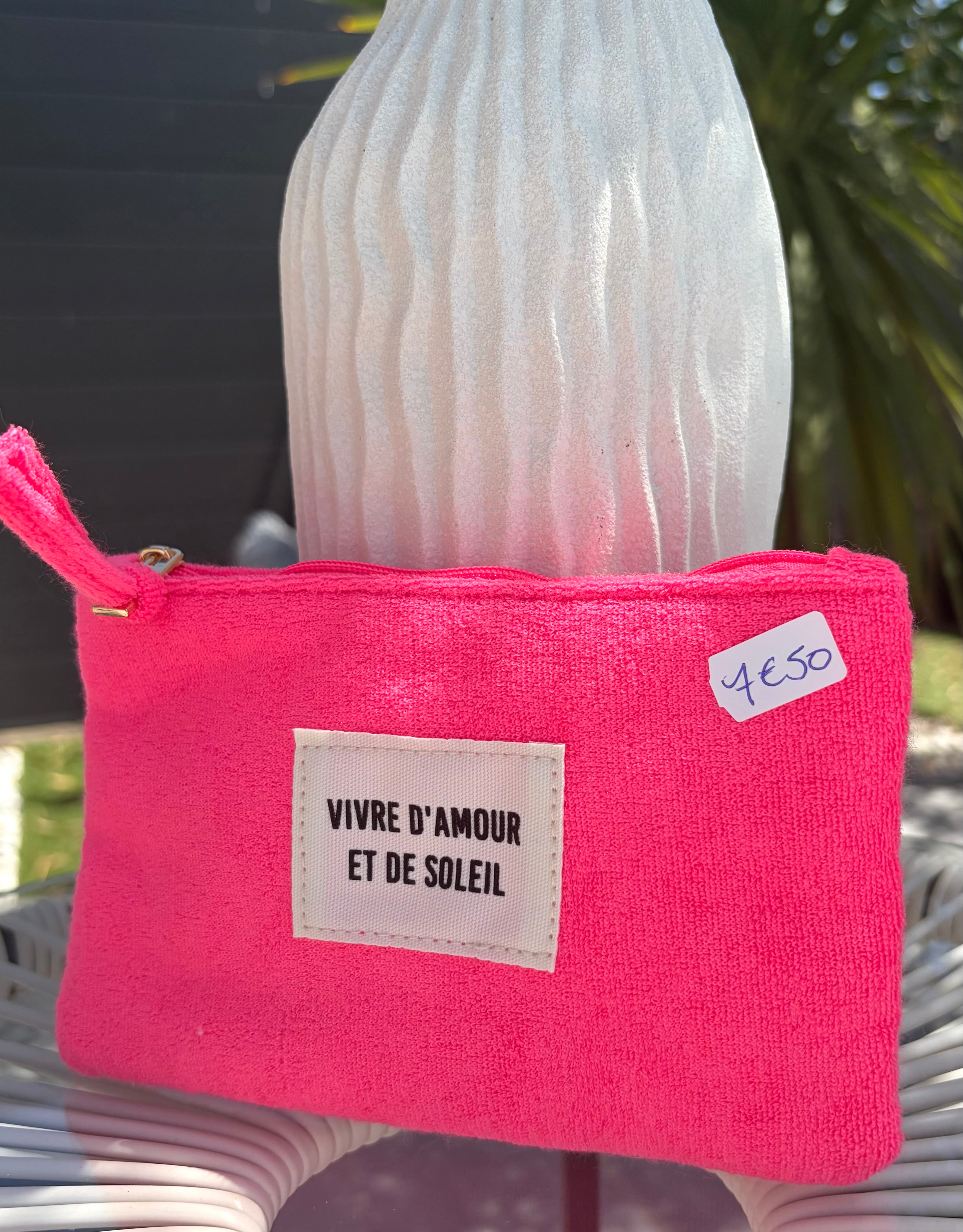 Pochette vivre d’amour et de soleil rose