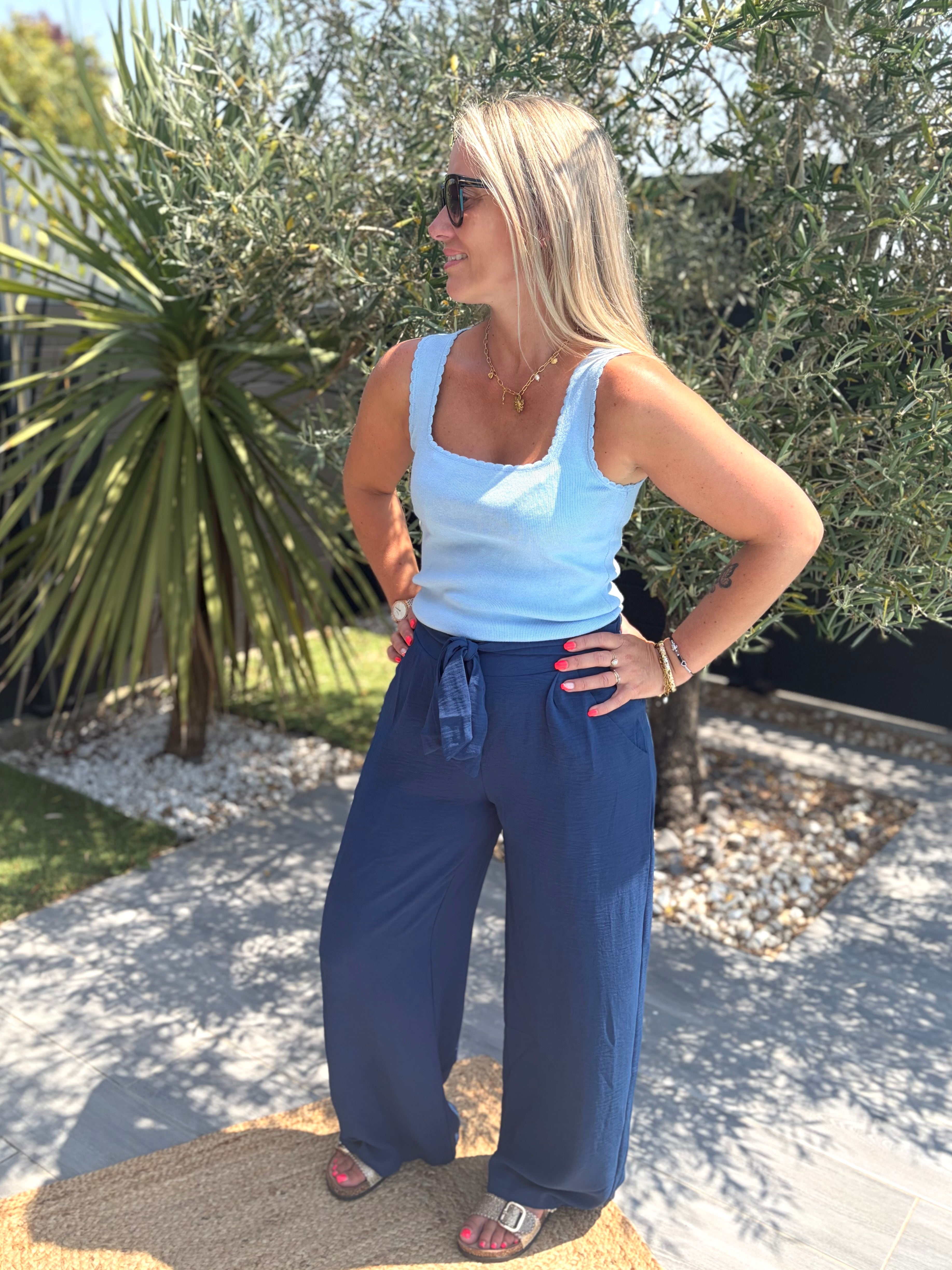 Pantalon selena bleu