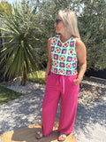 Pantalon selena fushia