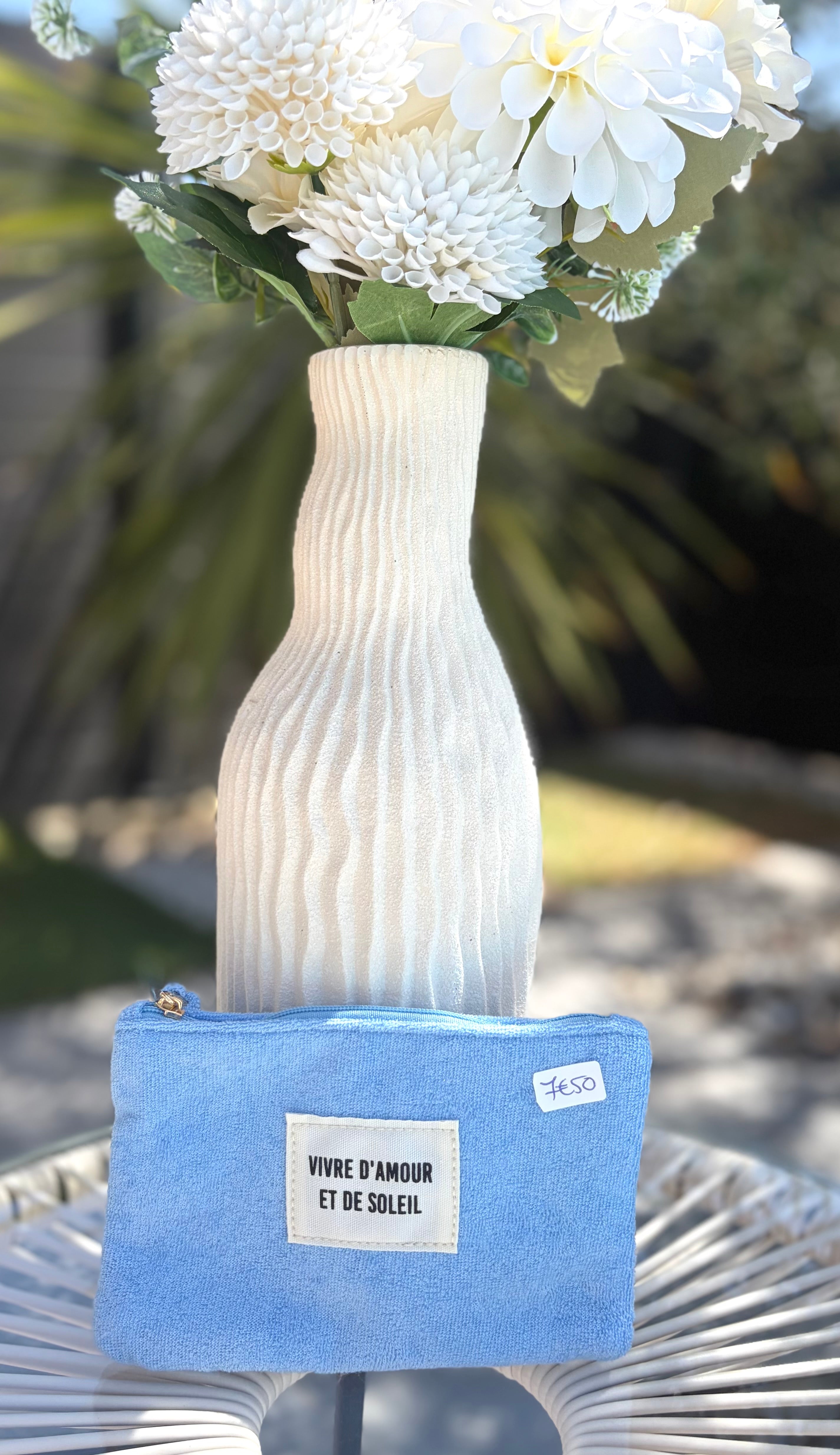 Pochette vivre d’amour et de soleil bleu
