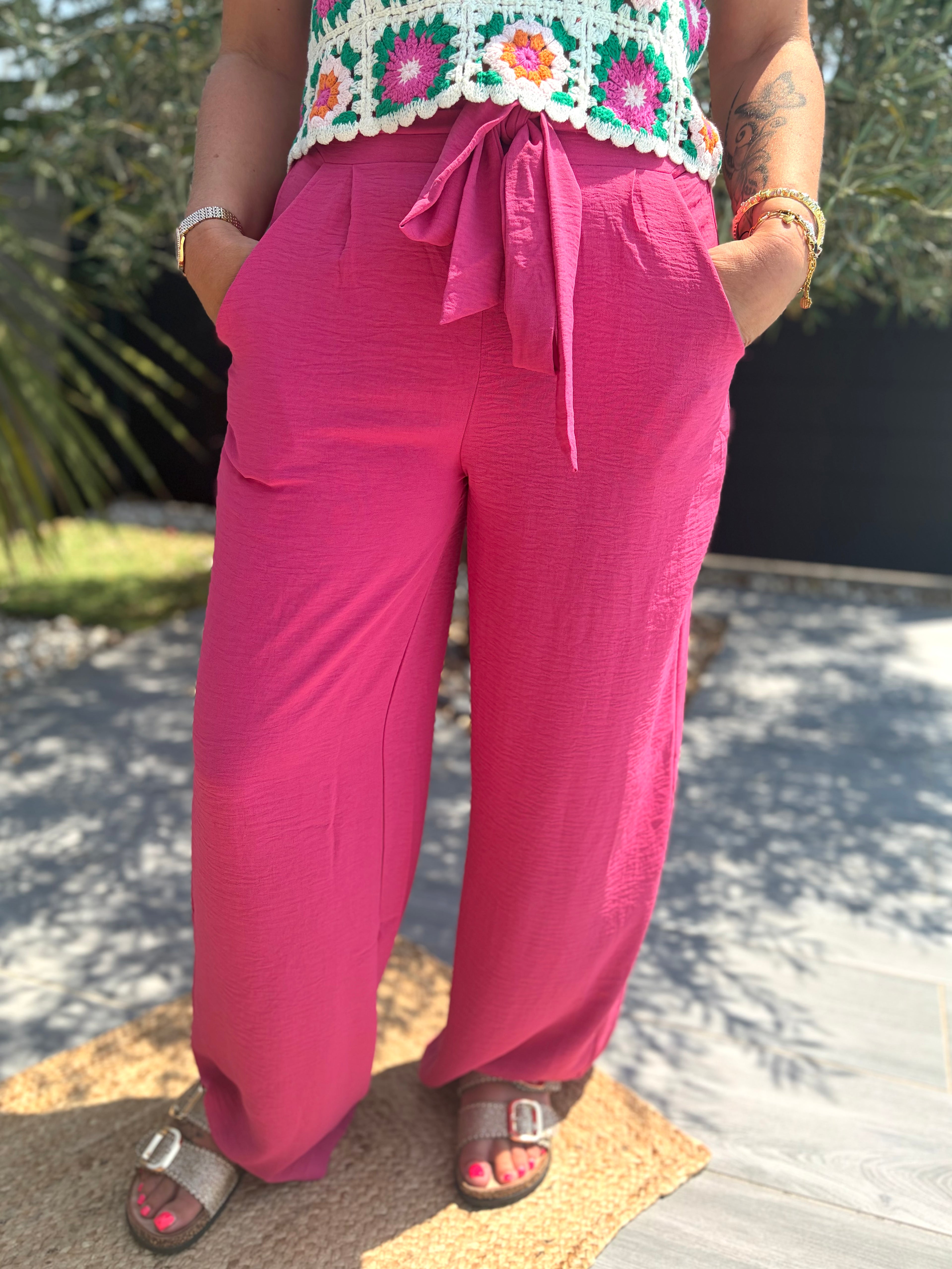 Pantalon selena fushia